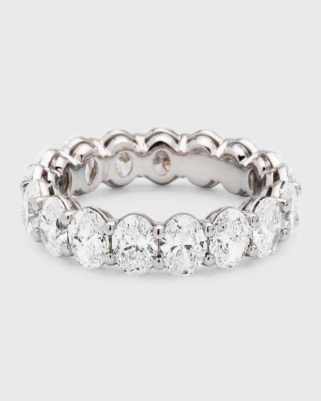 Platinum Oval FG/VS Diamond Eternity Band, Size 6.75, 5.44tcw